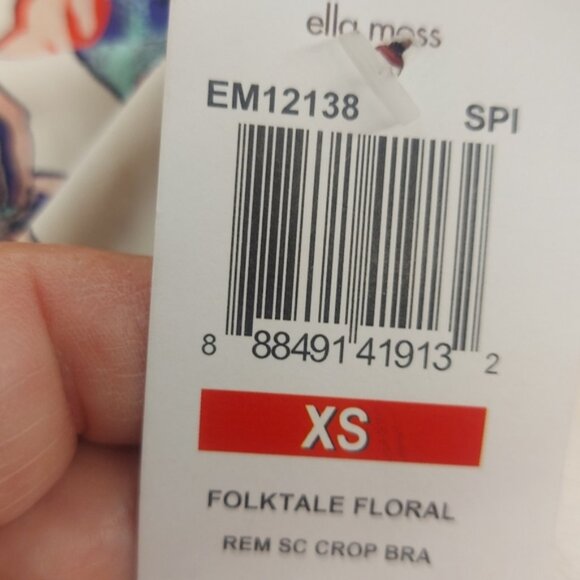 Ella Moss Bikini top in Folktale Floral with back strappy detail Size xs - Picture 3 of 6